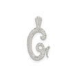 Sterling Silver Letter G Pendant, Textured Initial Charm with Polished Finish, Minimalist Monogram Jewelry