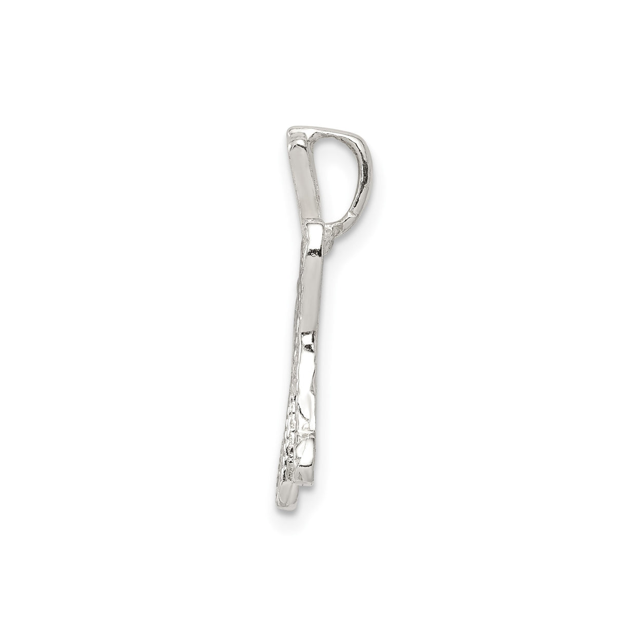 Sterling Silver Initial H Pendant with Textured Chevron Pattern, Minimalist Letter Charm Design