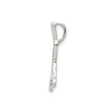 Sterling Silver Initial H Pendant with Textured Chevron Pattern, Minimalist Letter Charm Design