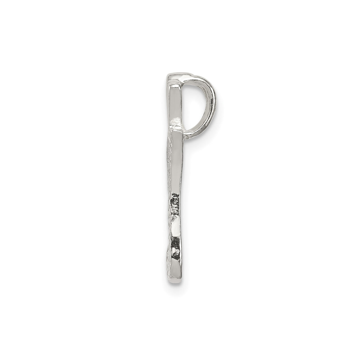 Sterling Silver Fish Hook Pendant with Tribal Polynesian Design for Strength and Good Luck
