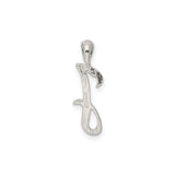 Sterling Silver Letter J Pendant with Textured Design, Personalized Script Initial Charm for Women