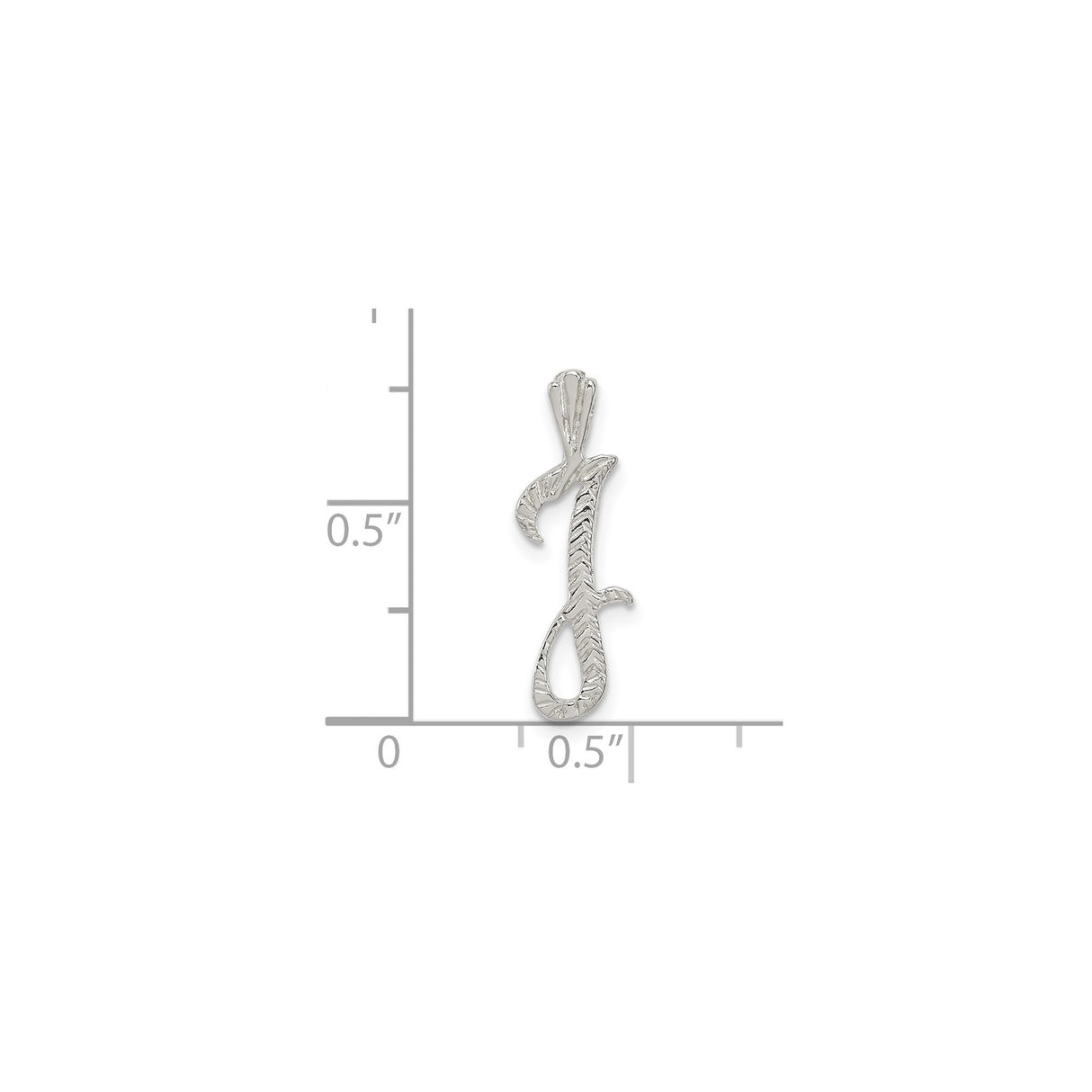 Sterling Silver Letter J Pendant with Textured Design, Personalized Script Initial Charm for Women
