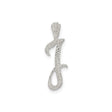Sterling Silver Letter J Pendant with Textured Design, Personalized Script Initial Charm for Women