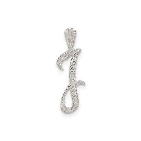 Sterling Silver Letter J Pendant with Textured Design, Personalized Script Initial Charm for Women