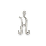 Sterling Silver Script Letter K Pendant, Textured Alphabet Initial Charm for Women