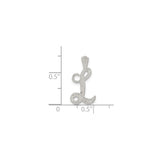 Sterling Silver Letter L Pendant, Textured Script Initial Charm for Women