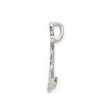 Sterling Silver Letter M Pendant with Textured Chevron Design for Women and Men