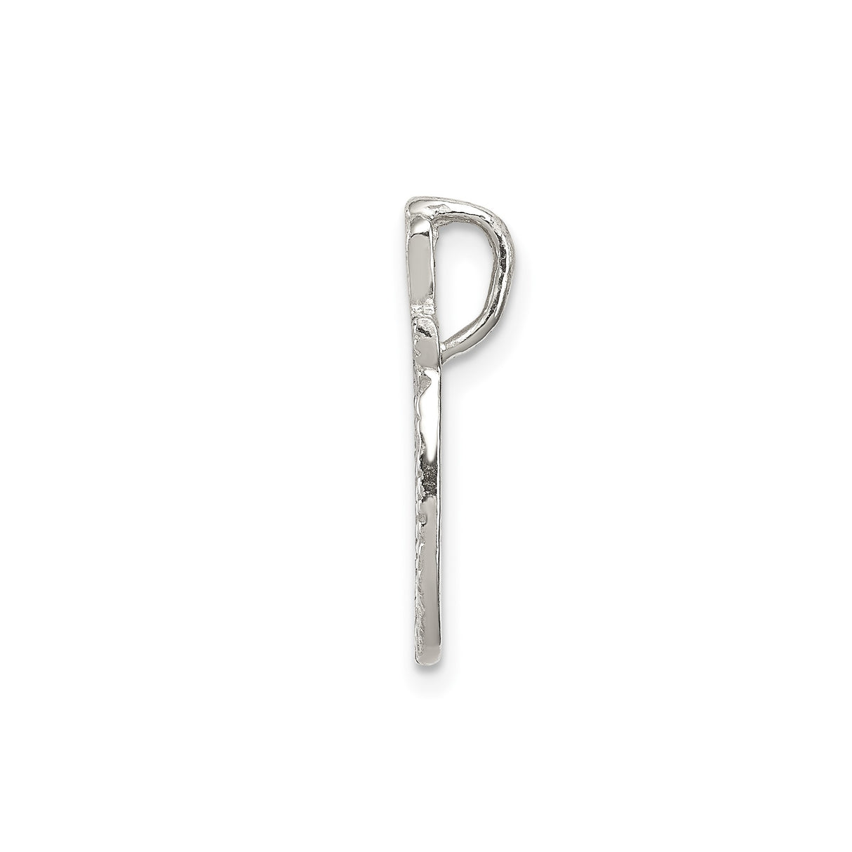 Sterling Silver Number 9 Pendant with Polished and Textured Finish, Numerology-Inspired Charm