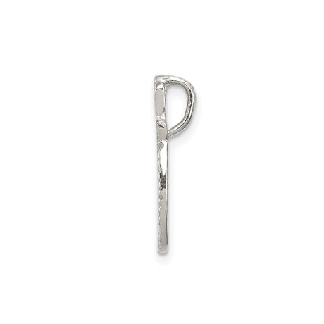 Sterling Silver Number 9 Pendant with Polished and Textured Finish, Numerology-Inspired Charm