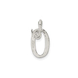 Sterling Silver Number 9 Pendant with Polished and Textured Finish, Numerology-Inspired Charm