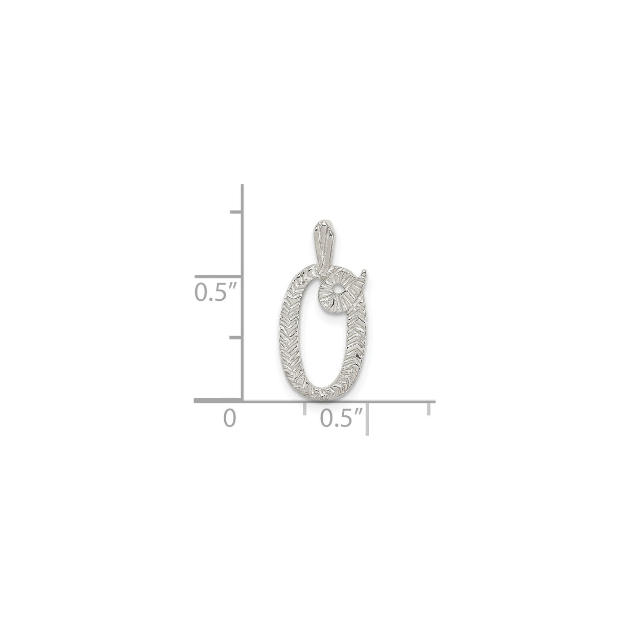 Sterling Silver Number 9 Pendant with Polished and Textured Finish, Numerology-Inspired Charm
