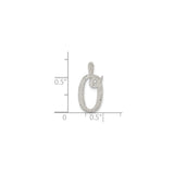 Sterling Silver Number 9 Pendant with Polished and Textured Finish, Numerology-Inspired Charm