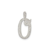 Sterling Silver Number 9 Pendant with Polished and Textured Finish, Numerology-Inspired Charm