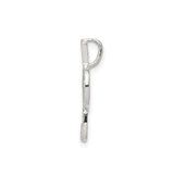 Sterling Silver Letter P Pendant with Zigzag Pattern, Script Initial Charm, Unisex Monogram Jewelry