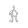 Sterling Silver Pendant with Cursive Letter R, Script Initial Charm for Women and Unisex Wear