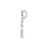 Sterling Silver Initial S Pendant with Ribbed Textured Script Design