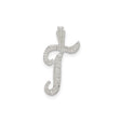 Sterling Silver Letter T Pendant with Textured Detailing, Monogram Charm for Women or Unisex Wear