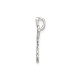 Sterling Silver Hebrew Letter Shin Pendant, Judaica Charm for Divine Protection