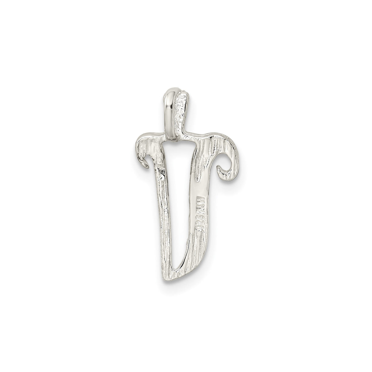 Sterling Silver Hebrew Letter Shin Pendant, Judaica Charm for Divine Protection