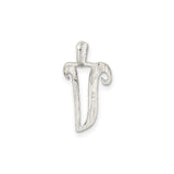 Sterling Silver Hebrew Letter Shin Pendant, Judaica Charm for Divine Protection