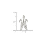 Sterling Silver Initial W Pendant with Textured Chevron Pattern for Women or Unisex Use