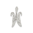 Sterling Silver Initial W Pendant with Textured Chevron Pattern for Women or Unisex Use