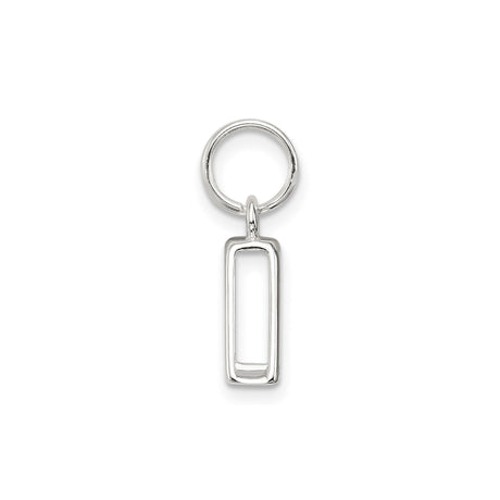 Sterling Silver Letter A Pendant Charm, Polished Initial Monogram Jewelry for Women or Unisex Use