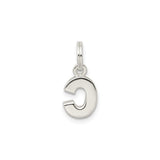 Sterling Silver C Pendant, Bold Alphabet Charm with Polished Finish, Unisex Initial Jewelry