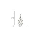 Sterling Silver C Pendant, Bold Alphabet Charm with Polished Finish, Unisex Initial Jewelry