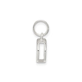 Sterling Silver Letter D Charm Pendant, Polished Block Initial Monogram Jewelry