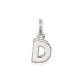 Sterling Silver Letter D Charm Pendant, Polished Block Initial Monogram Jewelry