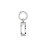 Sterling Silver Initial Pendant Charm, Letter G Block Design, Modern Monogram Jewelry