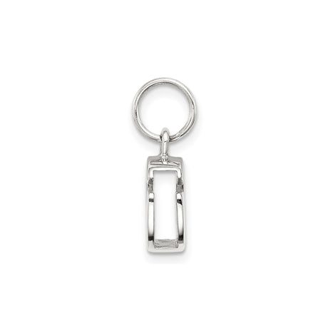 Sterling Silver Initial Pendant Charm, Letter G Block Design, Modern Monogram Jewelry