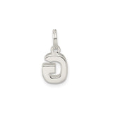 Sterling Silver Initial Pendant Charm, Letter G Block Design, Modern Monogram Jewelry