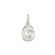 Sterling Silver Initial Pendant Charm, Letter G Block Design, Modern Monogram Jewelry