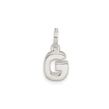 Sterling Silver Initial Pendant Charm, Letter G Block Design, Modern Monogram Jewelry