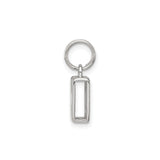 Sterling Silver Pendant Charm with Polished Block Letter H Initial Design