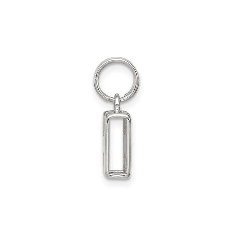 Sterling Silver Pendant Charm with Polished Block Letter H Initial Design