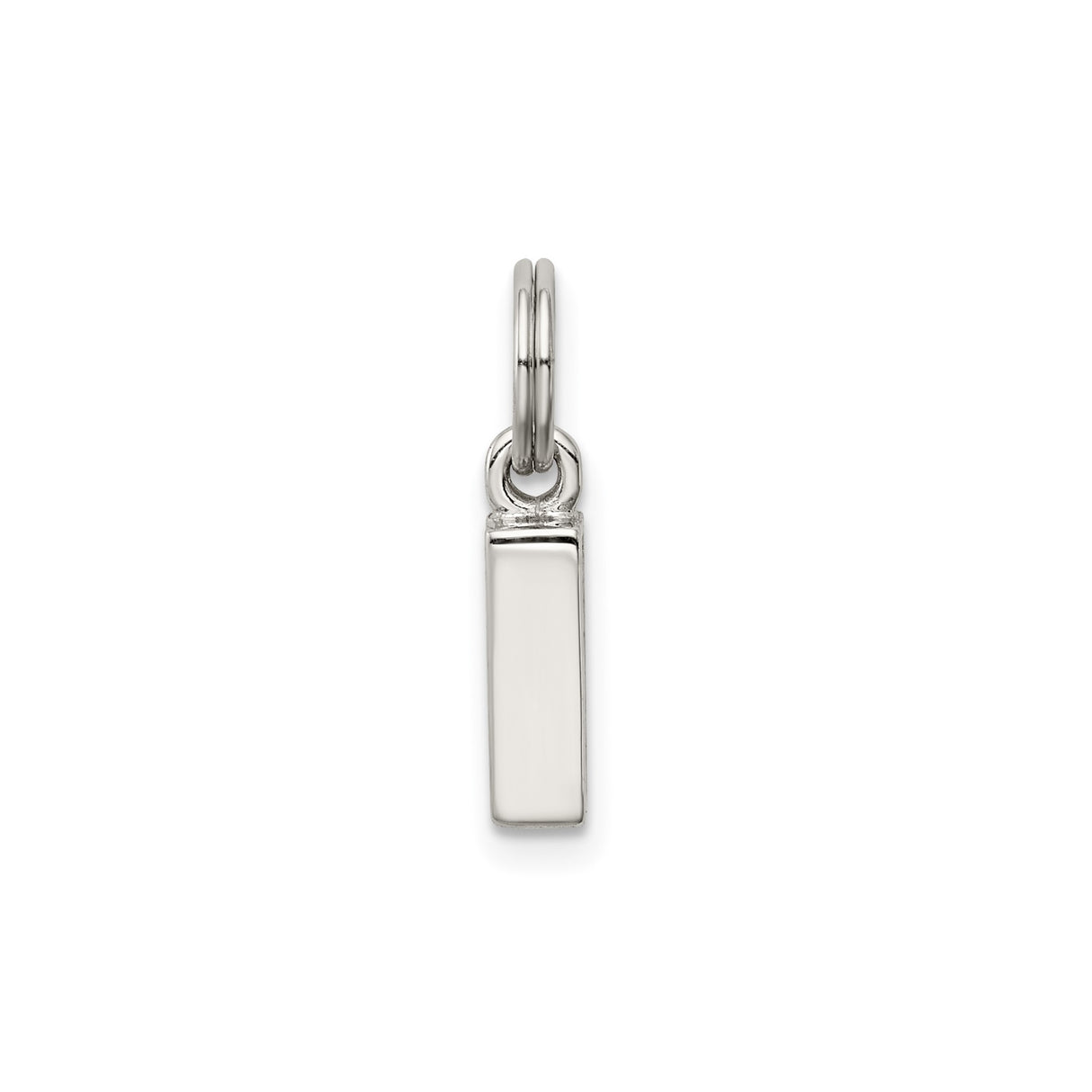 Sterling Silver Bar Pendant with Polished Engravable Surface, Minimalist Unisex Jewelry