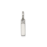 Sterling Silver Bar Pendant with Polished Engravable Surface, Minimalist Unisex Jewelry