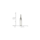 Sterling Silver Bar Pendant with Polished Engravable Surface, Minimalist Unisex Jewelry