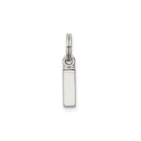 Sterling Silver Bar Pendant with Polished Engravable Surface, Minimalist Unisex Jewelry