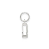 Sterling Silver Initial J Charm Pendant, Block Letter Design, Polished Finish, Unisex Jewelry