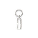 Sterling Silver Initial K Pendant Charm, Polished Block Letter, Unisex Alphabet Design