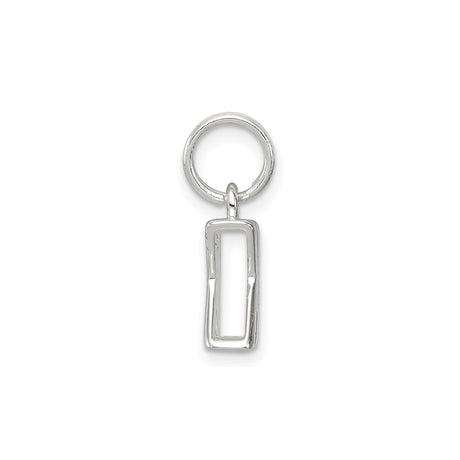 Sterling Silver Initial K Pendant Charm, Polished Block Letter, Unisex Alphabet Design