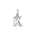 Sterling Silver Initial K Pendant Charm, Polished Block Letter, Unisex Alphabet Design