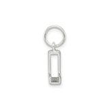 Sterling Silver Initial L Pendant Charm, Block Letter Design, Polished Monogram Jewelry