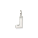 Sterling Silver Initial L Pendant Charm, Block Letter Design, Polished Monogram Jewelry