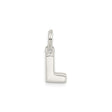 Sterling Silver Initial L Pendant Charm, Block Letter Design, Polished Monogram Jewelry