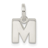 M Charm Pendant in Real 925 Sterling Silver